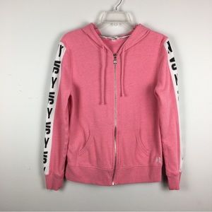 Victoria's Secret Pink Angel Zip Jacket Sz Small Hooded Sweatshirt Wings Y2K
